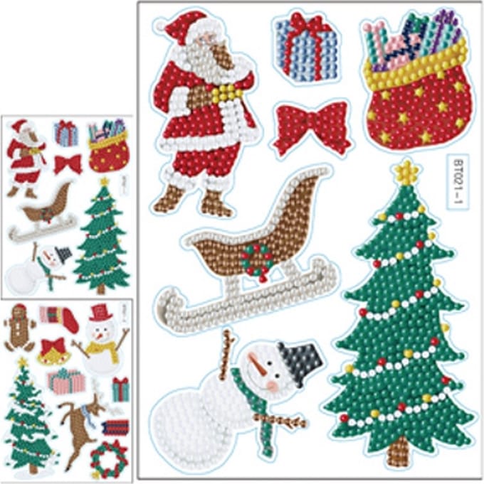 Diamond Painting Sticker Set Kerst 004 (17 stuks)