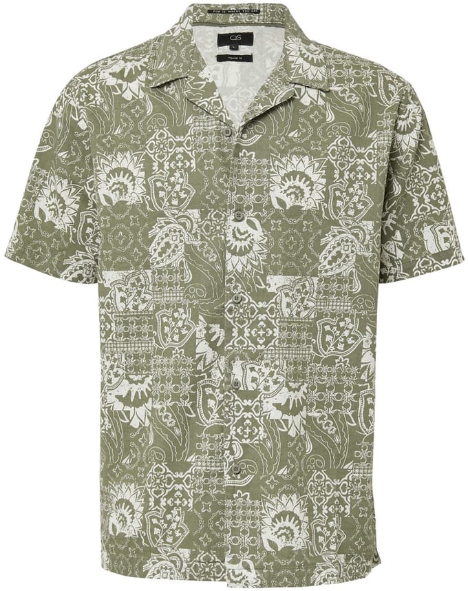 Q/S designed by - Heren hemd - Maat S - Mannen - Khaki - katoen