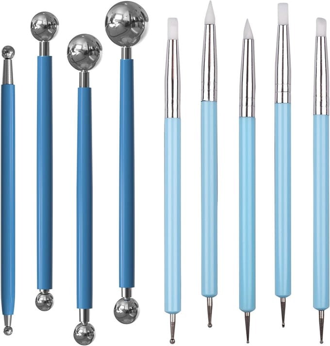 Cuhostki-9-Nail-Art-Dotterpen-Houten-Nagel-Art-Pen-Set-Blauw-Model-C-Dotting-En-Strass-Picken