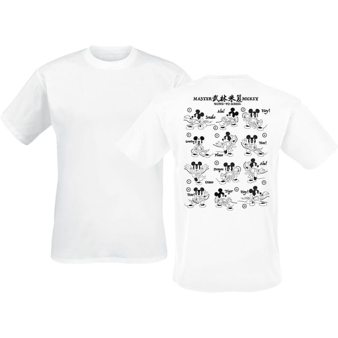 Mickey & Minnie Mouse - Disney T-shirt - Master Kung Fu Scroll - M tot 3XL - voor Mannen - wit