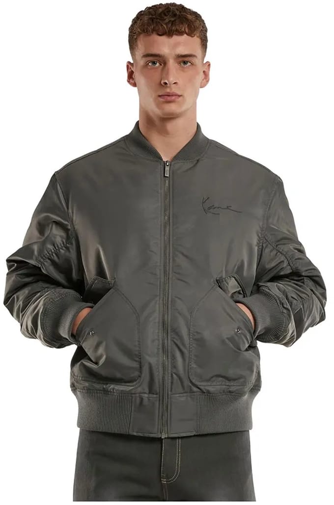 Karl Kani Small Signature Distressed Bomberjack Grijs XL Man