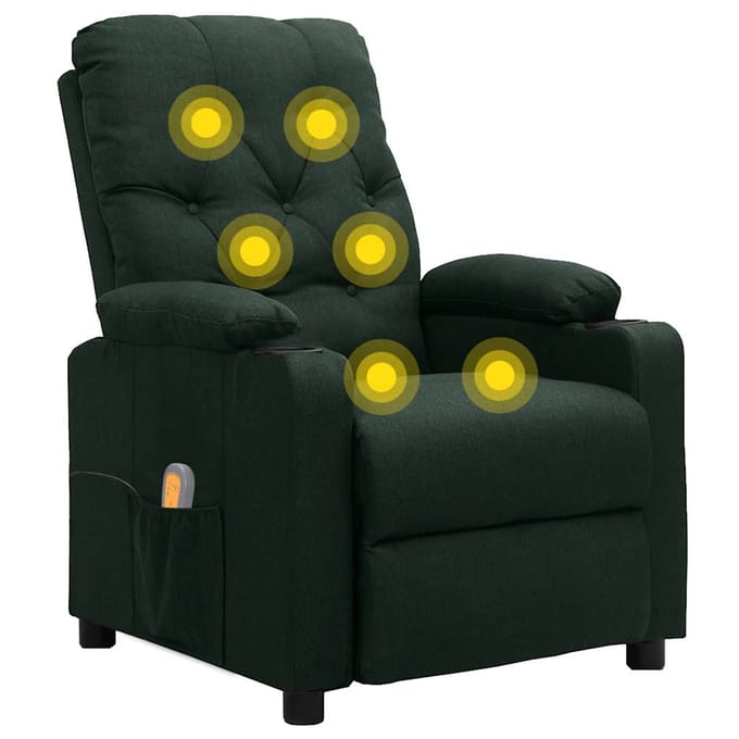 vidaXL - Massagestoel - stof - donkergroen