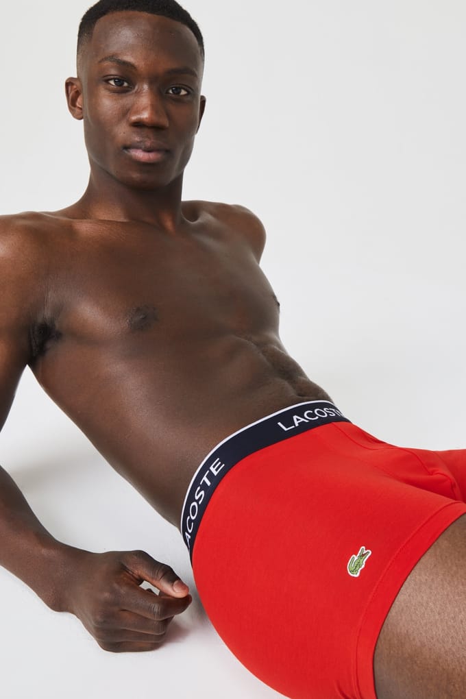 Lacoste Heren 3-pack Trunk - Navy/Blauw/Rood - Maat S
