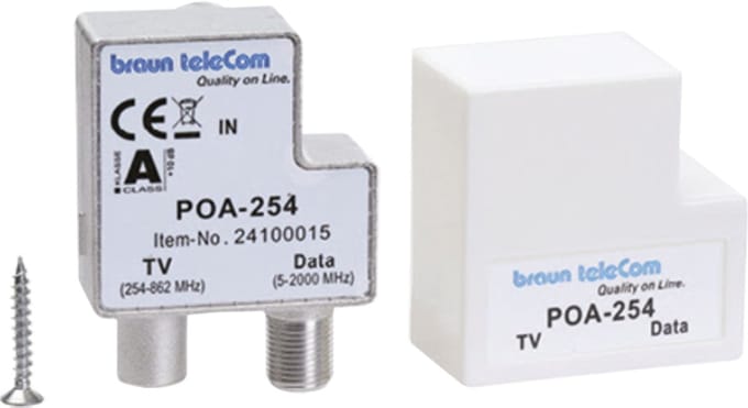 Braun POA-254 Ziggo opdruk TV/ Data splitter (F/ IEC)