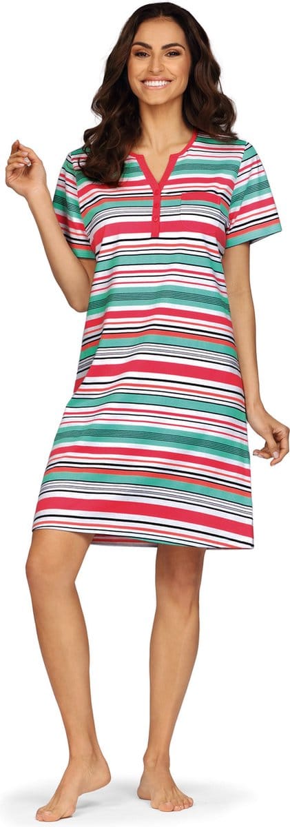 Comtessa Nachthemd 'Barbuda Stripes' - Katoen - 95cm - Maat 46