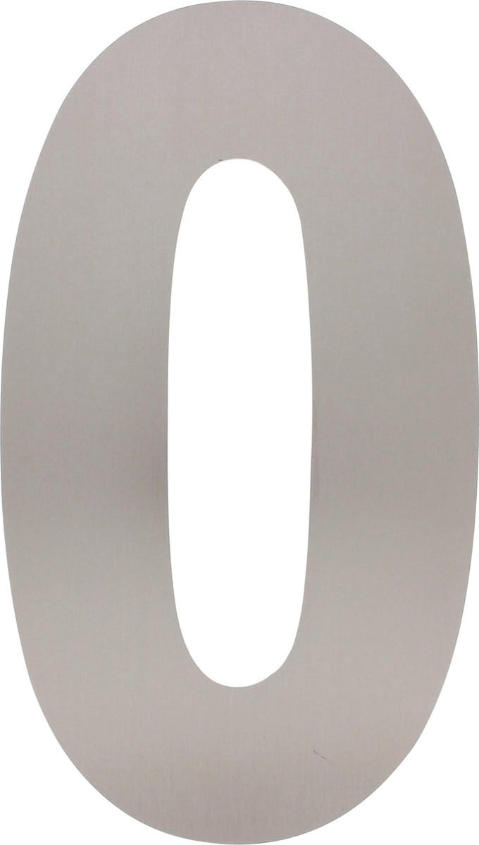 Intersteel Huisnummer 0 XXL hoogte 50 cm rvs geborsteld