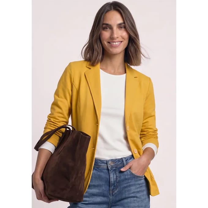 Eenvoudige blazer in effen kleur