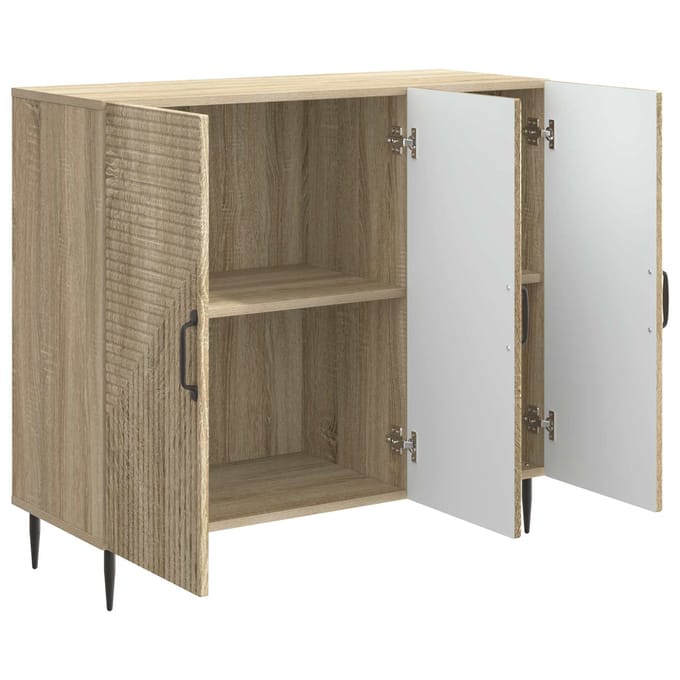 vidaXL - Dressoir - Sonoma - Eiken - 89 - x - 34,5 - x - 80 - cm - Bewerkt - hout