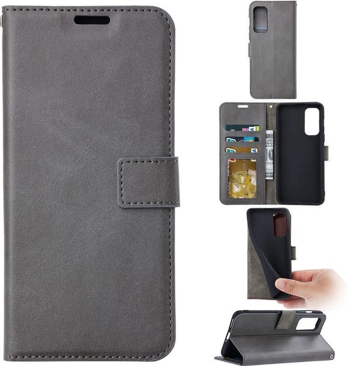 Portemonnee Book Case Hoesje Geschikt voor: Poco X4 pro 5G grijs