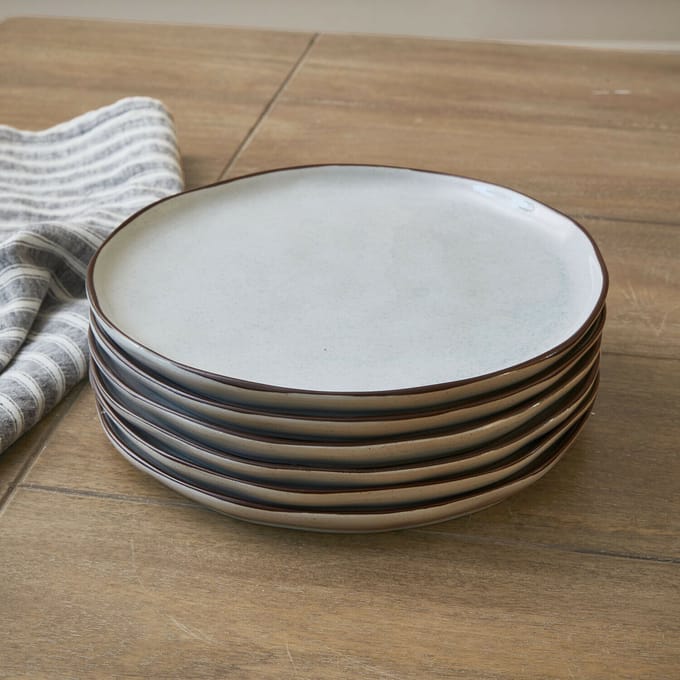 LOBERON Bord set van 6 Biarré grijs