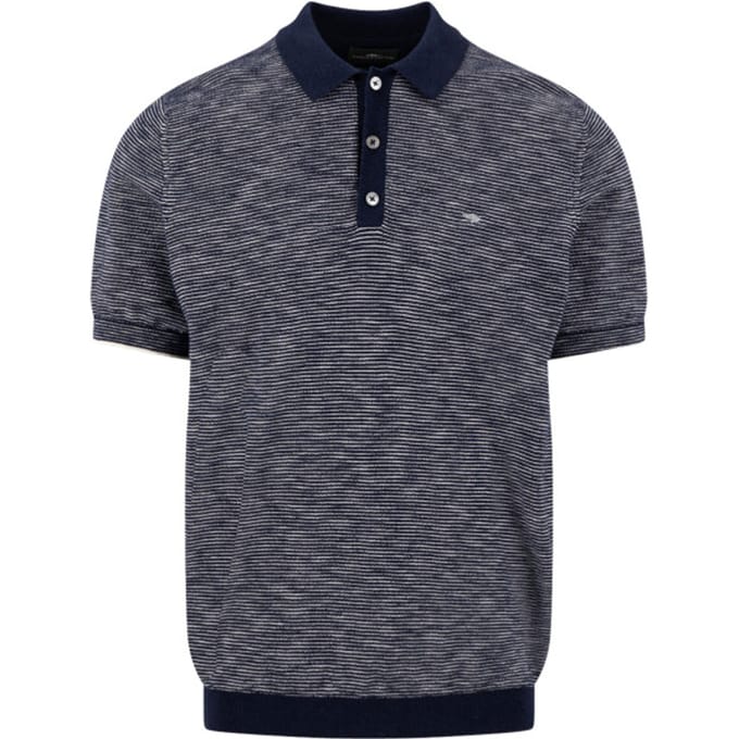 Fynch Hatton - Polo Korte mouw - Heren - L - Blauw - Katoen - 1603-704