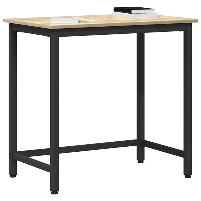 vidaXL - Tafel - Sonoma - Eik - 100 - x - 50 - x - 76,5 - cm - Engineered - hout - en - staal