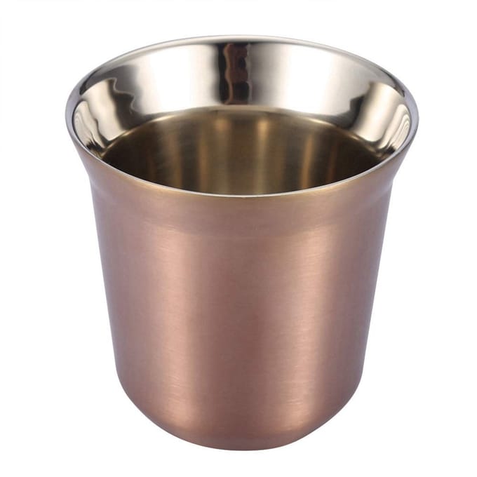 Dailygoods- Koffiekop Dubbellaags 85 ml - Roestvrij Staal - Duurzaam