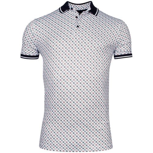 Giordano Polo Fabio Dynamic Flex Shadow Diamond Pattern Bruin-Blauw-Rood / male