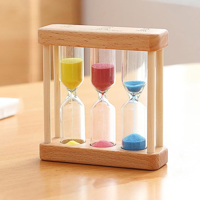 Solidchoice - Houten Zandloper 3-in-1 Timer voor Thuis en Keuken