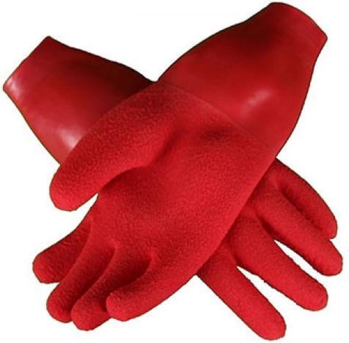 Drooghandschoen Rood L