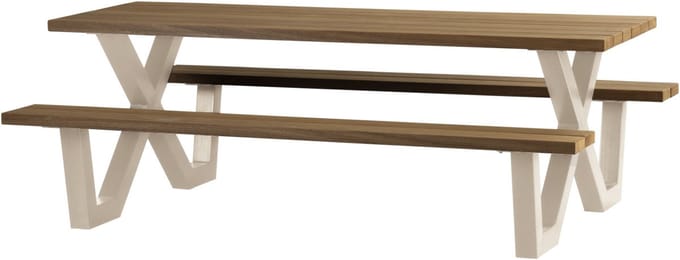 WOOOD Tablo Picknicktafel - Ayous - Zand - 75x206x145 cm