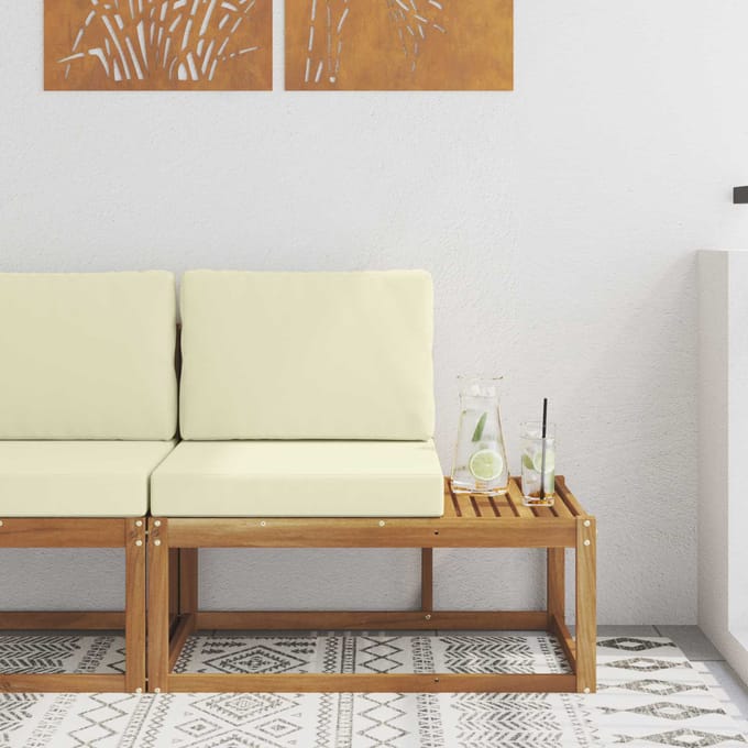 vidaXL - Buiten - eindsofa - Naturel - 91 - x - 63 - x - 73 - cm - Massief - Acacia - Hout