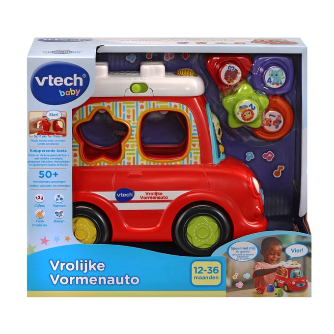 VTech Baby Vrolijke Vormenauto - Educatieve Speelgoed Auto - Activity Center - 1 tot 3 Jaar