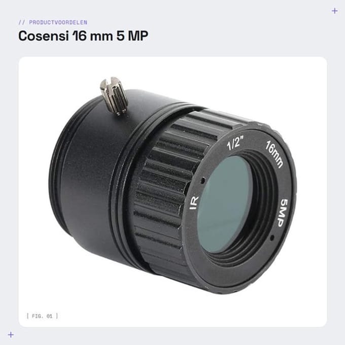 16 mm 5 MP Cameralens met CS-vatting voor Beveiligingscamera's