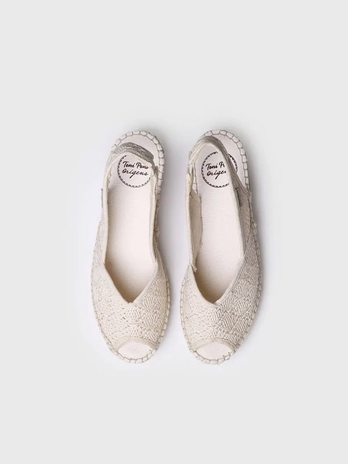 Espadrilles met open neus en sleehak van jute | WHITE-AD