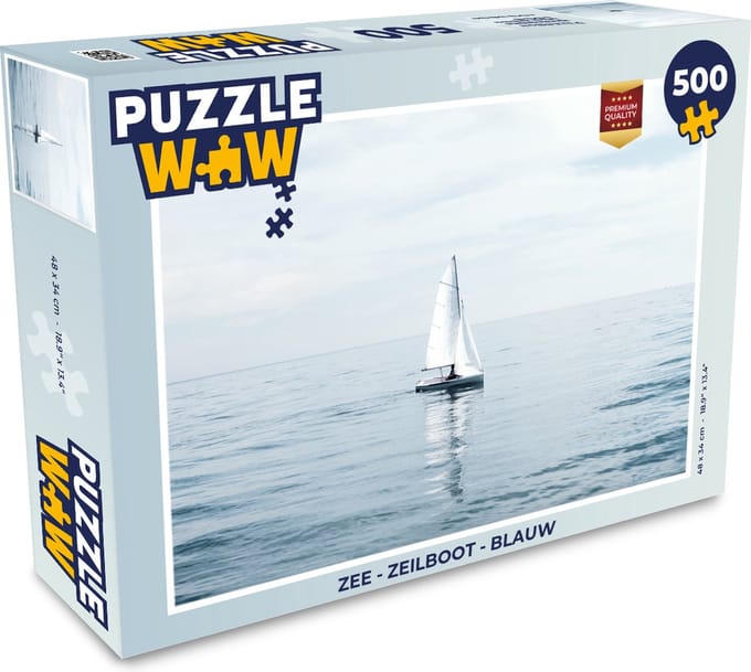 Puzzel Zee - Zeilboot - Blauw - Legpuzzel - Puzzel 500 stukjes