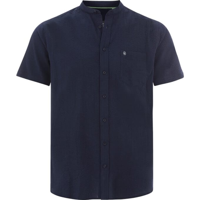 Jan Vanderstorm herren Overhemd Met Korte Mouwen - 45/46 - donkerblauw - Plus Size