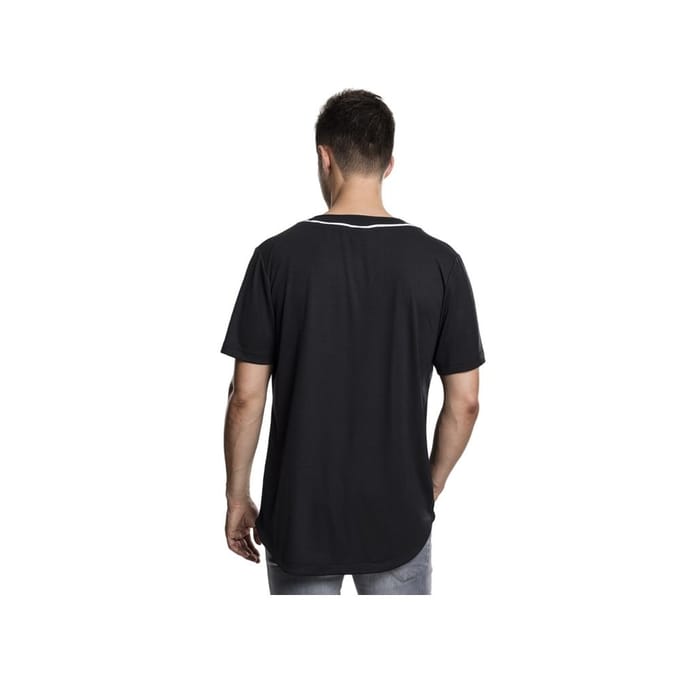 Urban Classics Heren Mesh Baseball Jersey (Zwart/Wit)