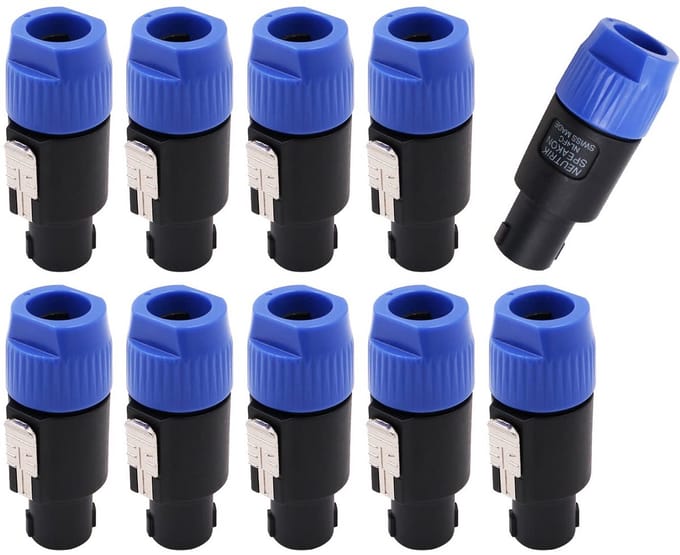 10 Stuks Waterdichte NL4FC Luidsprekerkabel Connectoren Speakon naar Jack Plug