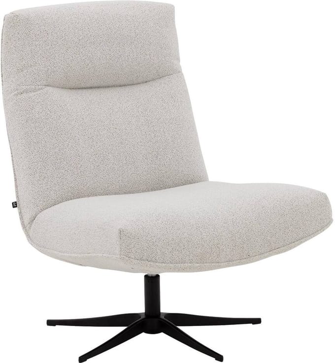 Goossens Fauteuil Isla - Zonder Arm - Stof - Wit