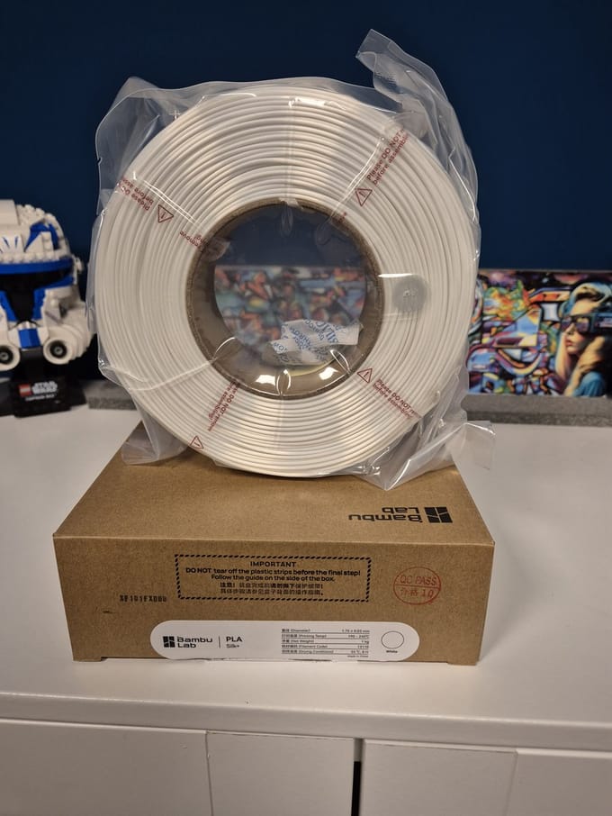 Bambu Lab PLA Silk+ refill - White (Wit) (1kg)