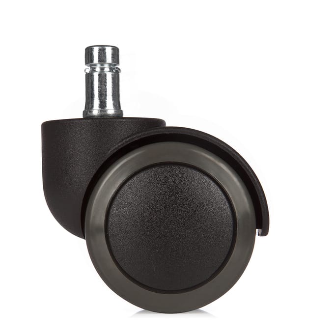5x ROLO No-Noise 11mm/50mm Harde bodem - Bureaustoelwielen Zwart