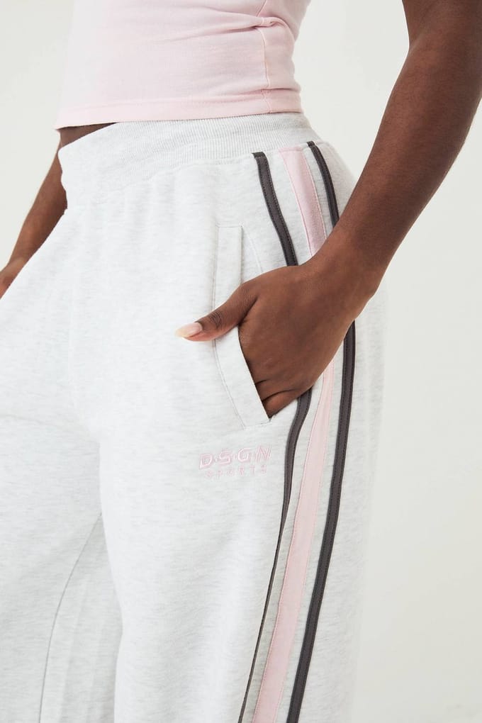 Dames DSGN Studio Sport Colour Block Straight Leg Jogger | Asgrijs | Maat: XL