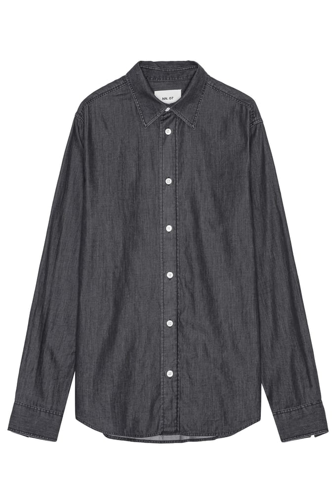 NN.07 Colby Shirt Grey Denim Maat: M | Casual Overhemden Outlet | Heren | Grijs