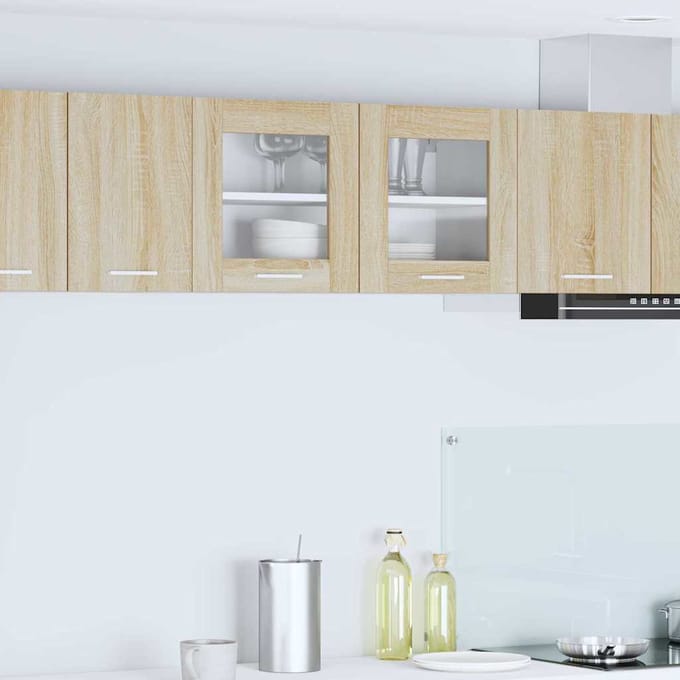 vidaXL - Hangkast - Sonoma - Eik - en - Wit - 80 - x - 31 - x - 40 - cm - Bewerkt - hout