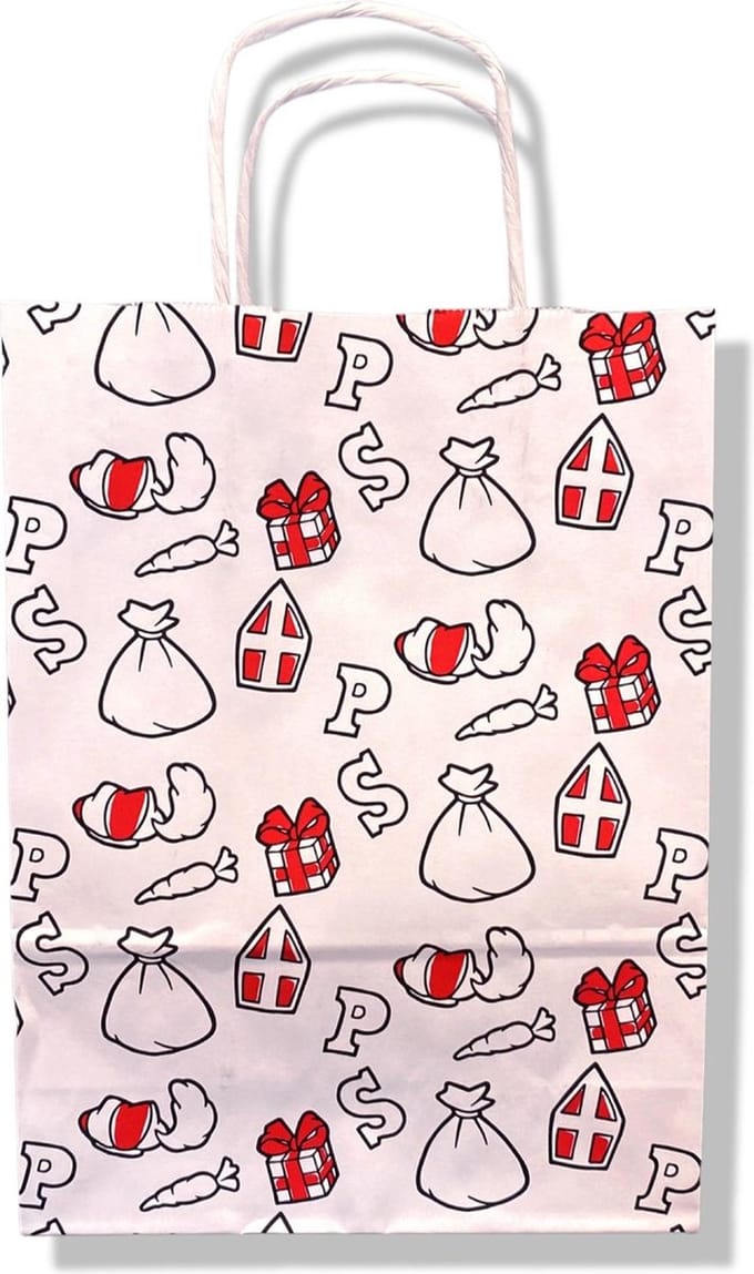 5 Luxe cadeau tasjes - Sinterklaas - A5 - Kado tasjes -