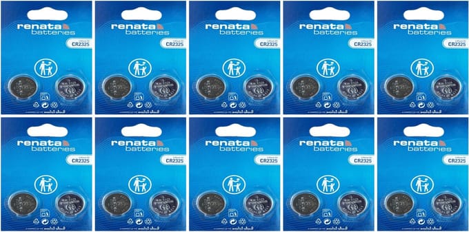 Renata - Knoopcel batterijen - CR2325 - Lithium - 3V - 20 stuks