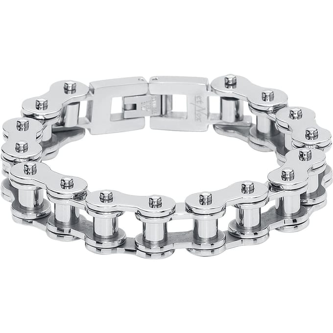 etNox hard and heavy Armband - Biker - voor Mannen - zilverkleurig