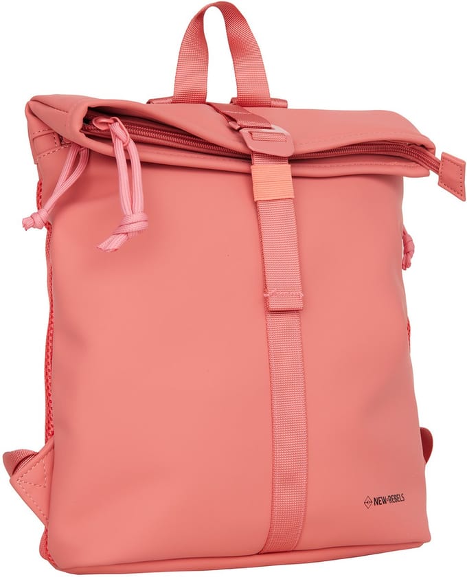 New Rebels Branson Los Angeles Rolltop Backpack Mini 7L Waterafstotende Rugzak PU Koraal