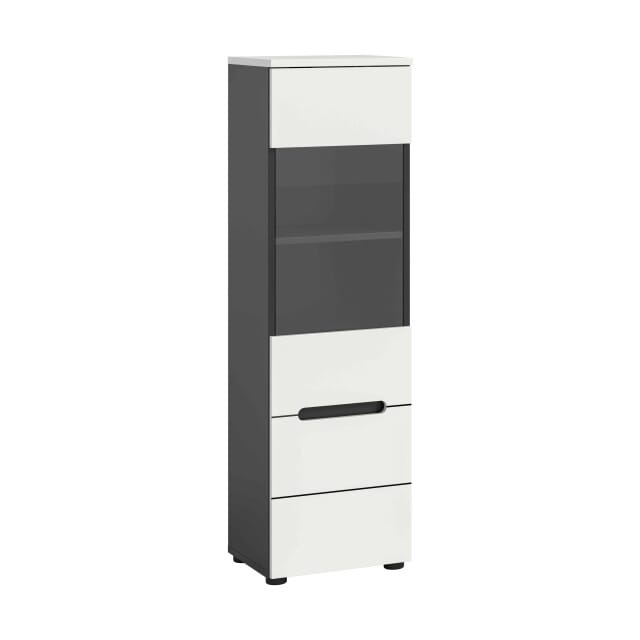 Canu vitrinekast staand-hangend wit NB Basalt NB Abs. wit NB - 33x36x125cm