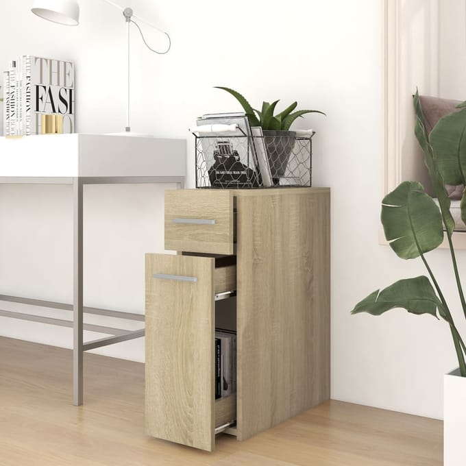 vidaXL - Apothekerskast - 20x45,5x60 - cm - bewerkt - hout - sonoma - eikenkleurig