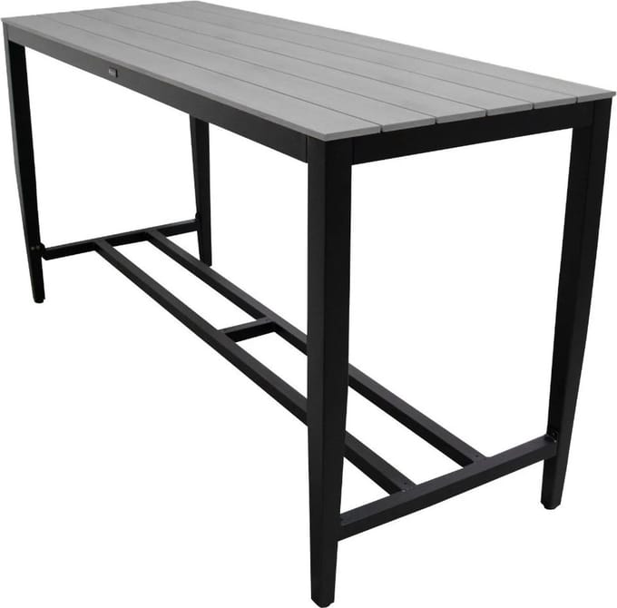 Bartafel Cyprus 200x75 cm | Grey | Polywood & Aluminium