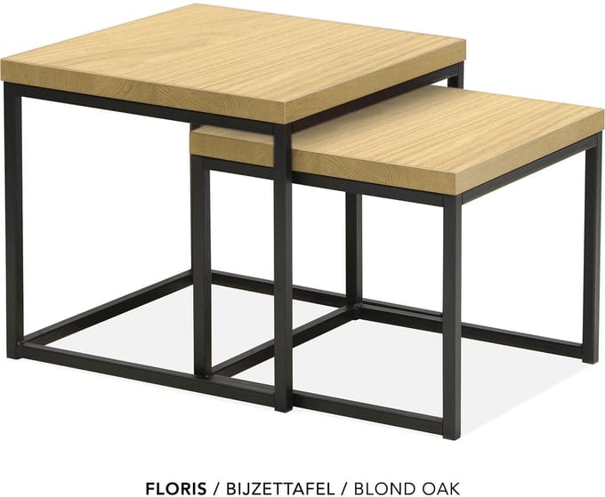Maxfurn - Set vierkante salontafel | kleur: Blond oak