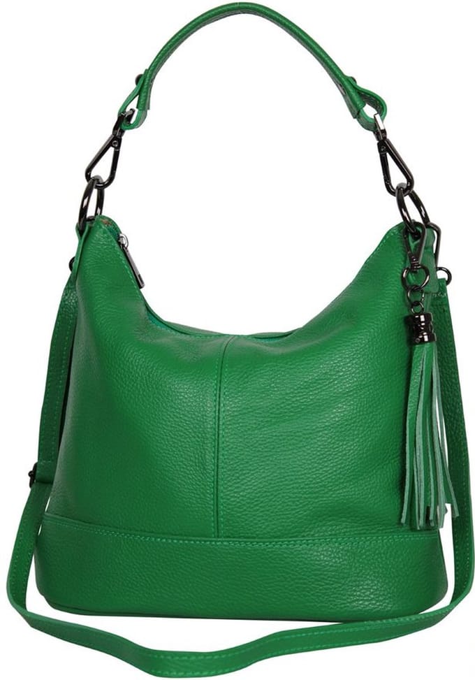 AmbraModa GLX09 - Dames handtas, schoudertas van echt leer. Groen