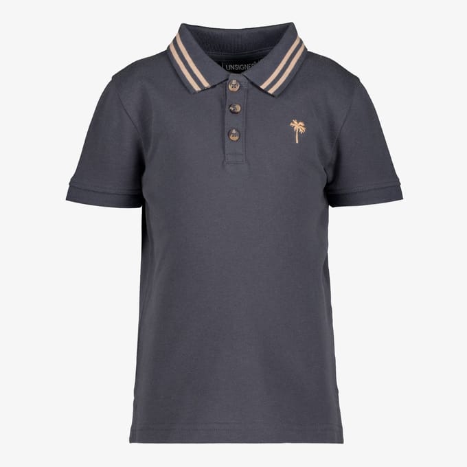 Unsigned jongens polo met palm donkerblauw - Maat 92