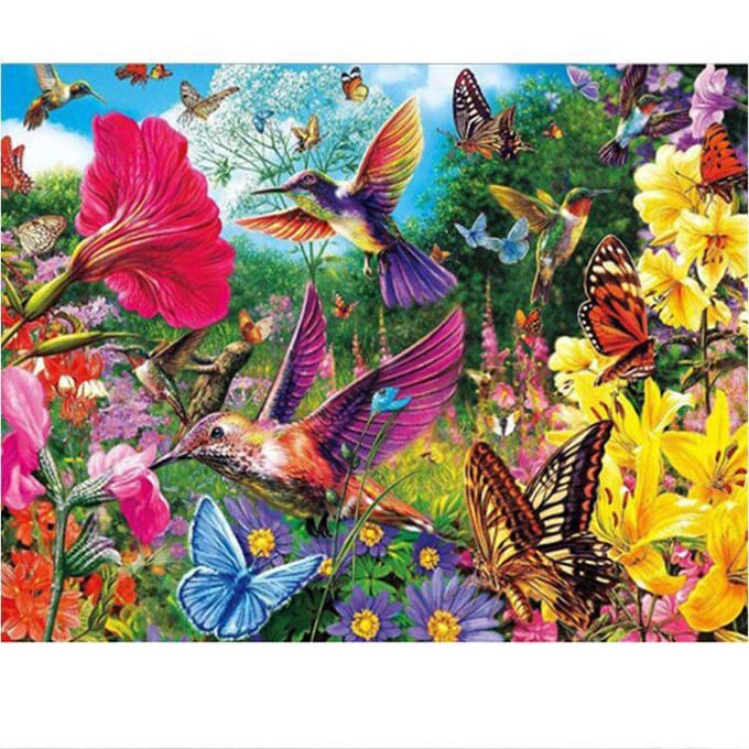 Diamant schilderij dieren vogels kruissteek diamant borduurwerk volledige ronde boor 20X30CM black