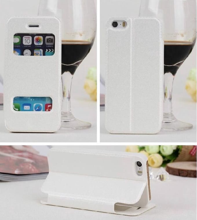 View Cover Zijde Patroon voor iPhone 6 Plus _ Wit