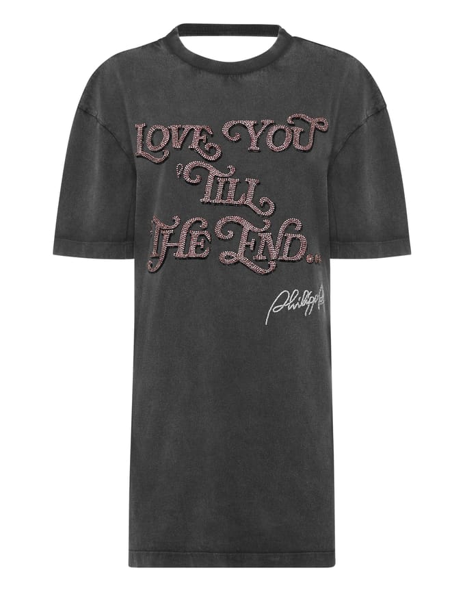 Open Back T-Shirt Dress Love Plein