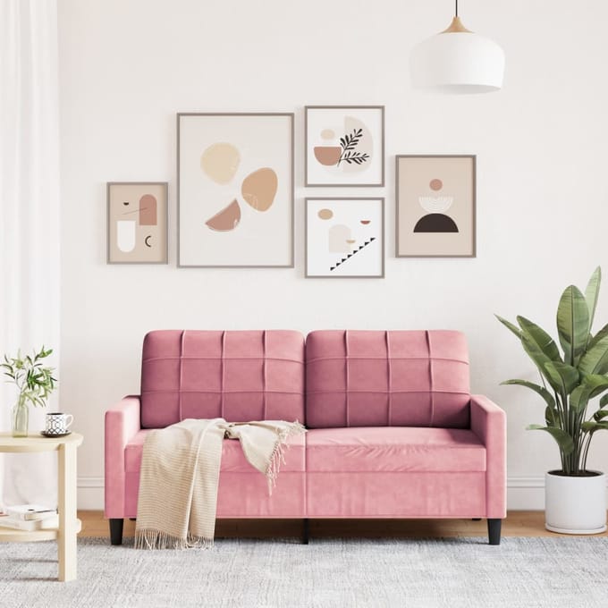 vidaXL - Tweezitsbank - 140 - cm - fluweel - roze