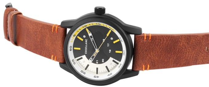 EXCELLANC Herenhorloge kunstleer Mineralglas